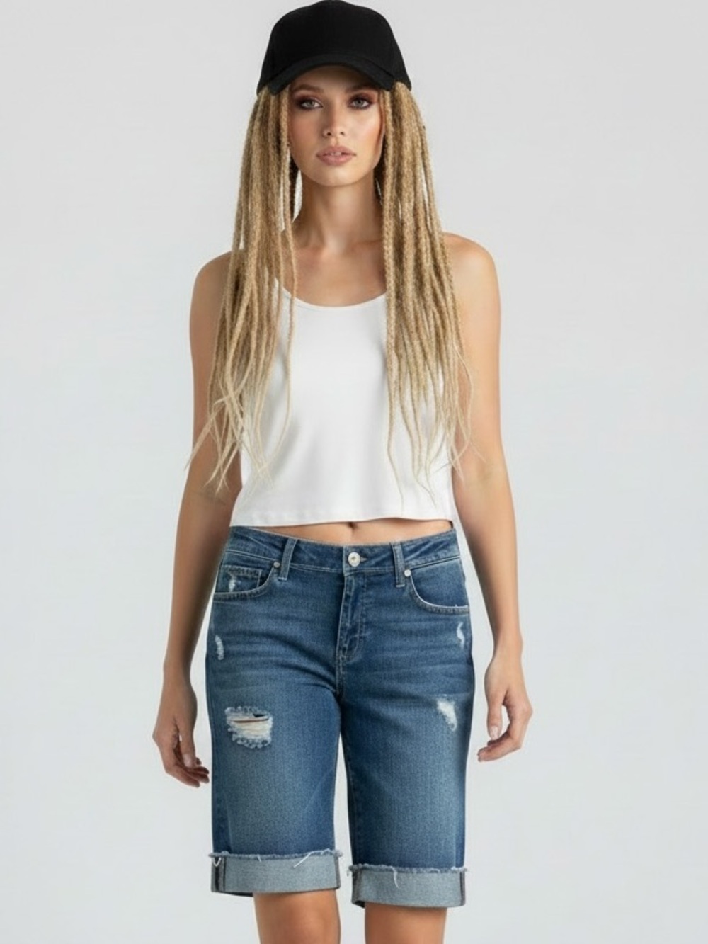 7 for all Mankind Josefina Skinny Boyfriend Cuffed Shorts Women’s Size 30